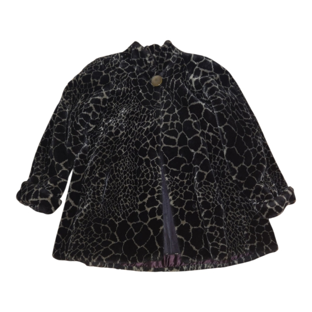Vintage DonnyBrook Giraffe Print Faux Fur Coat